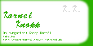 kornel knopp business card